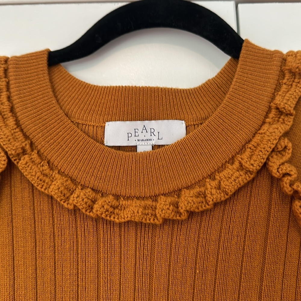 Pearl by Lela Rose Full Sleeve Knit Dress Copper S - Picture 4 of 6